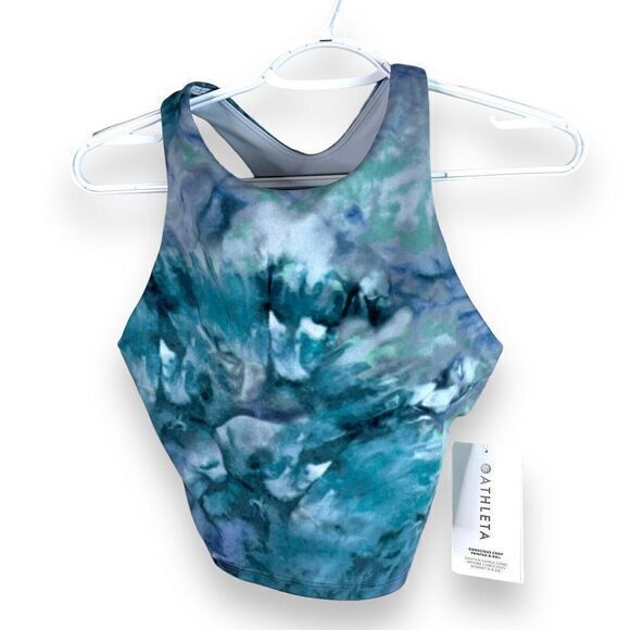 Athleta Other - NEW Athleta Padded Sports Bra Womens S Blue Purple Racerback Stretch Fitness $64
